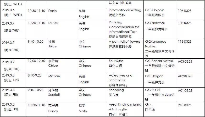 2018-19学年小学公开课 ES Open Class