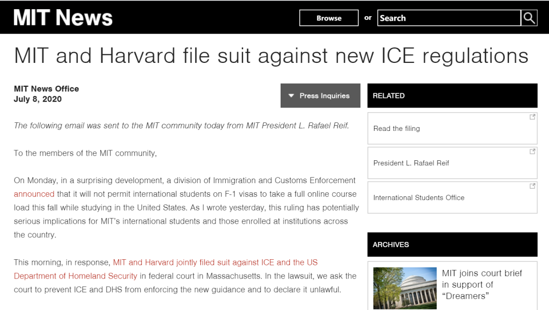 哈佛联合MIT起诉美国移民局及国土安全局！维护国际学生的利益！
