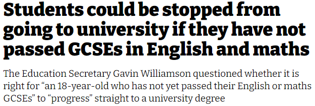 天呐！英国教育部：GCSE数学和英语不及格可能被禁止上大学！