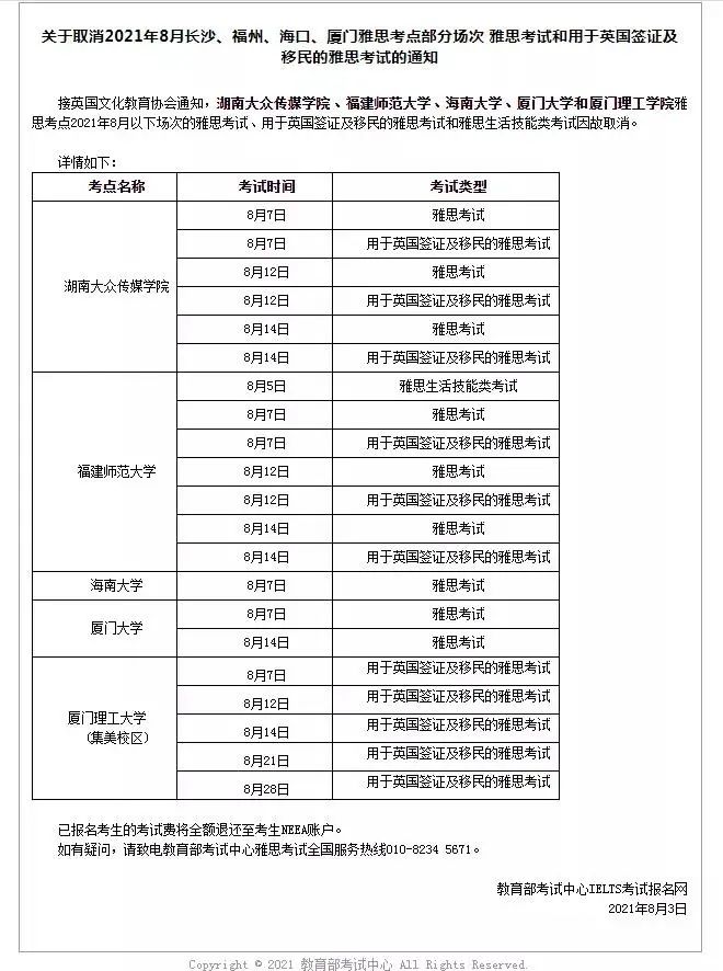 突发！8月多地托福、雅思考点取消，这些信息需要注意！