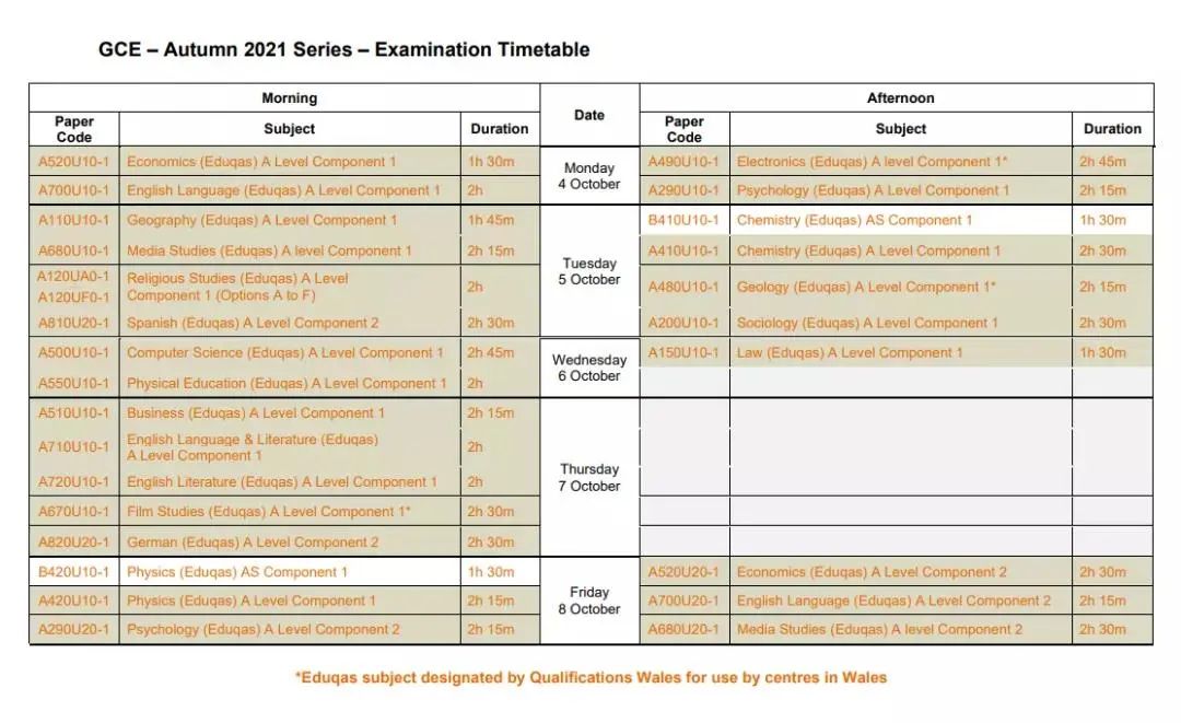 敲黑板！英国本土各大考试局公布GCSE&Alevel秋季考试时间啦！