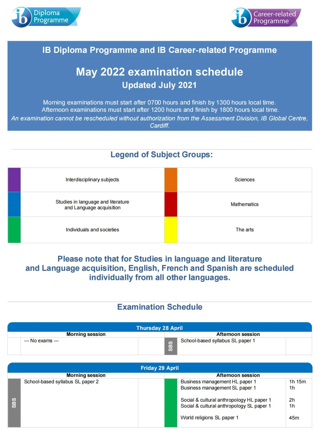 官方发布：2022年5月IB大考时间、考纲变化及三大科目考试内容调整！