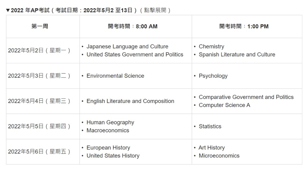 2022年AP香港报名10月11日正式开放！附报考指南
