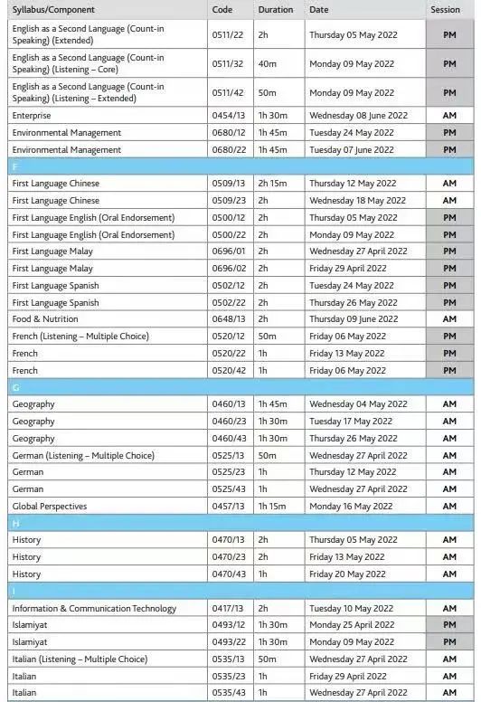 最新公布：2022年英国高考时间（IG部分），建议明年考生和家长以及辅导老师收藏！