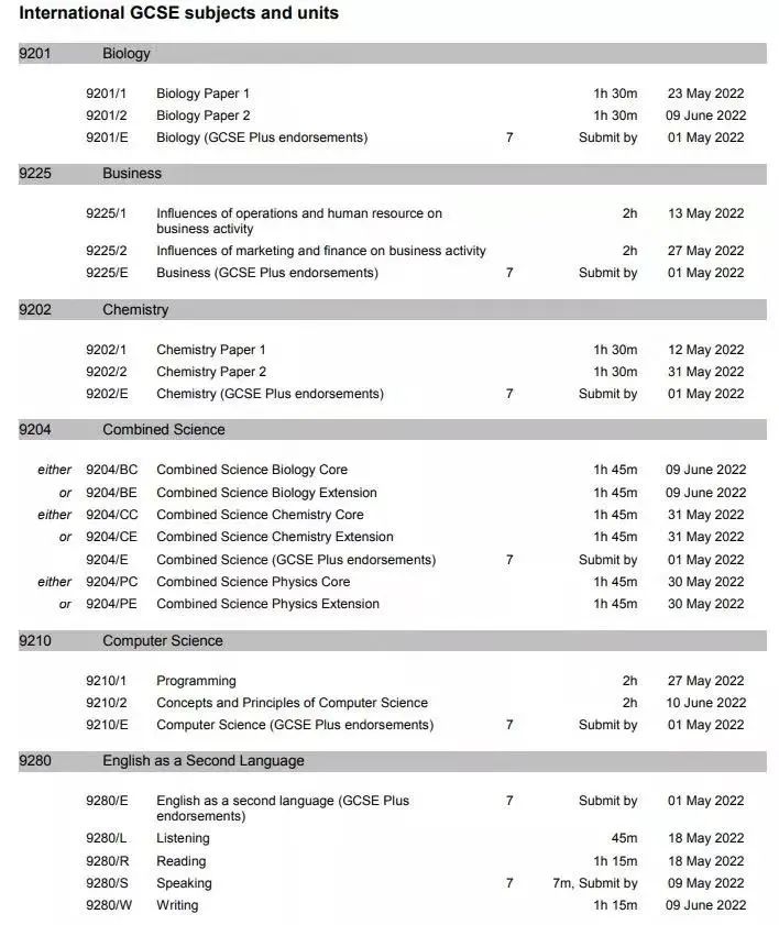 最新公布：2022年英国高考时间（IG部分），建议明年考生和家长以及辅导老师收藏！