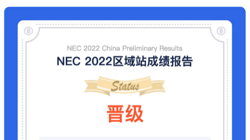 NEC 2022区域站华中地区获奖名单公布！