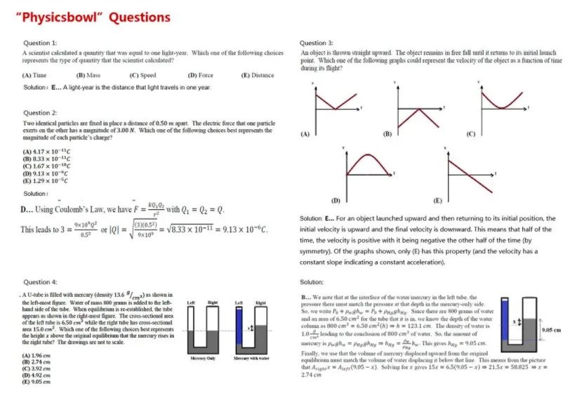 美国Physics Bowl物理碗学术活动倒计时3个月！打算冲藤的同学不容错过！