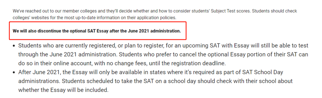 CB将不再提供SAT Subject和写作考试，AP迎来“春天”