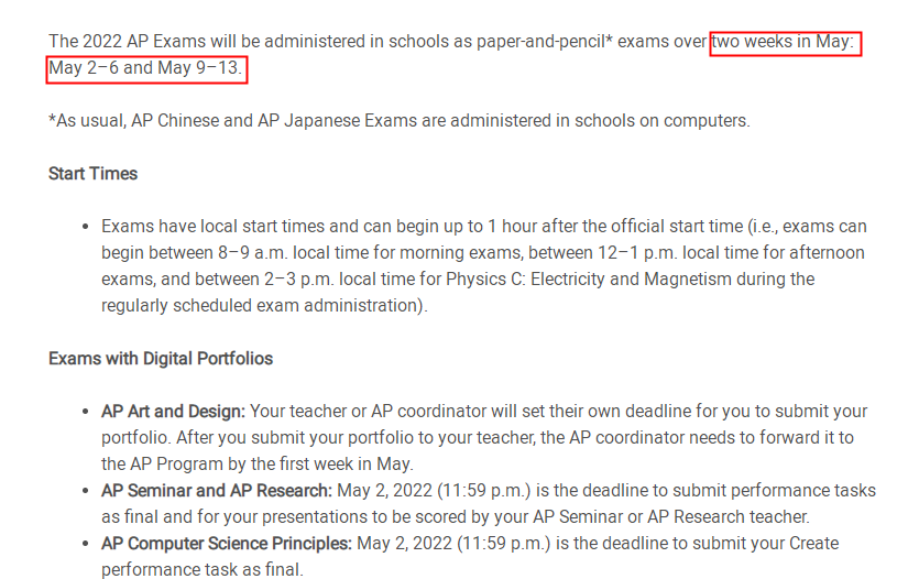 2022 AP大考时间提醒！进入最后冲刺阶段要注意这些...