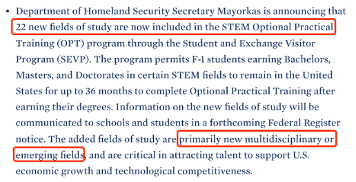 拜登政府新增22个STEM专业，赴美留学生就业更香了！