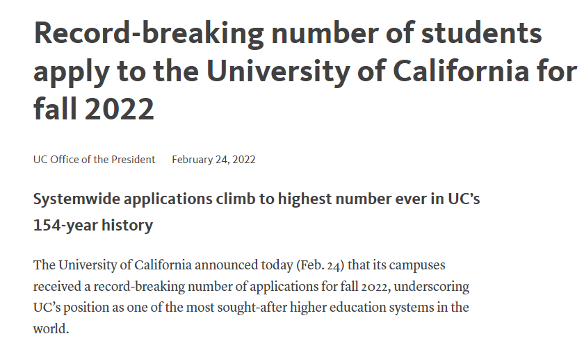 UC申请人数破21万再创史高！转学最佳时机已到？