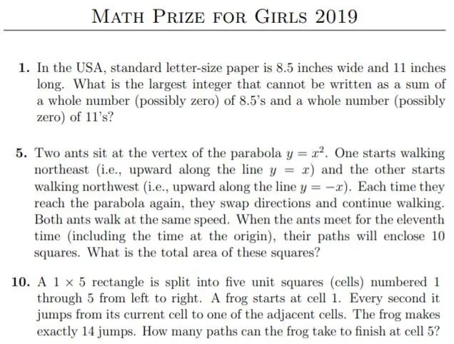 【数学学术活动介绍】Math Prize For Girls