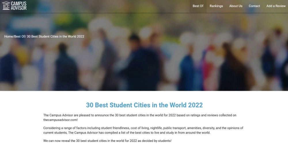 2022全球最佳留学城市排名公布，墨尔本第一，英美上榜最多！