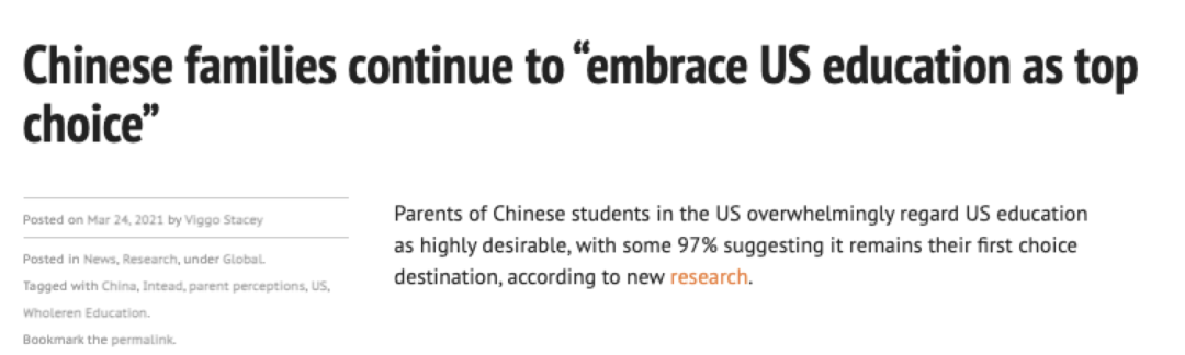 美移民局：各国赴美留学人数出炉，97%的中国留学家庭首选美国！