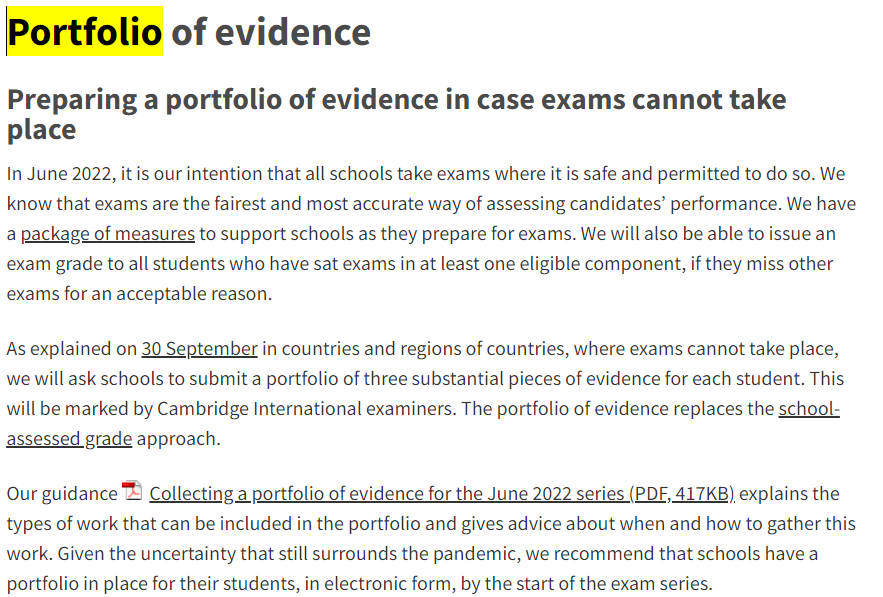 CIE发布6月考季重要通知！！应如何应对学习证据集（Portfolio of Evidence）。