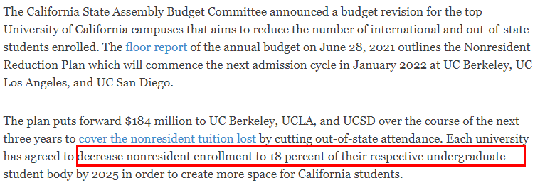 加州大学前招生官：21万人申请的加州大学，今年在悄悄缩减录取名额！