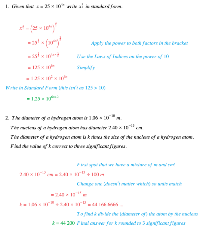 Edexcel Igcse Maths复习笔记1 13 2 Standard Form Harder