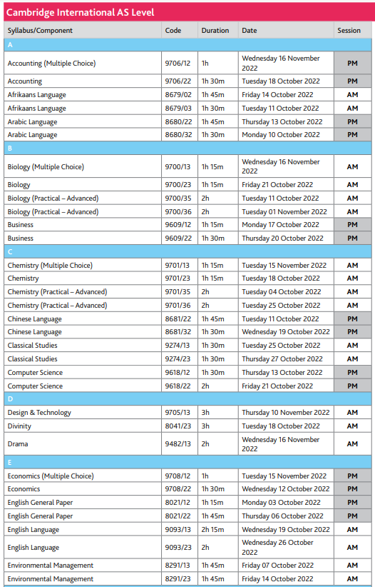 快收藏！2022年秋季三大考试局IGCSE和A-Level考试时间出炉！