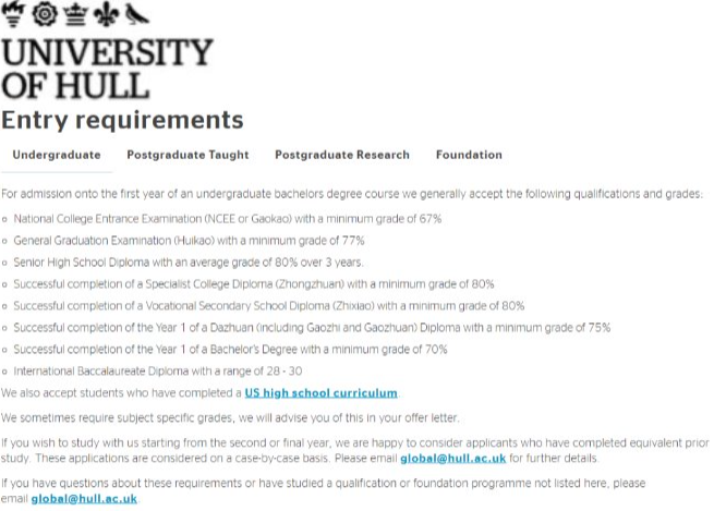 36所英国大学接受高考成绩，申请要求如何？