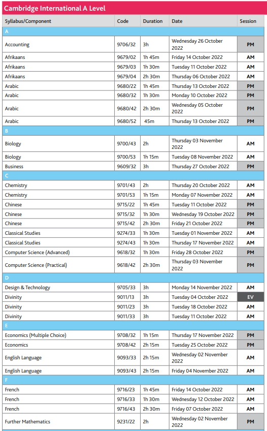 快收藏！2022年秋季三大考试局IGCSE和A-Level考试时间出炉！