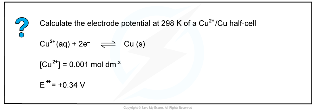 5.4-Electrochemistry-Calculations-Worked-example-Calculating-the-electrode-potential-of-a-Cu2_Cu-half-cell