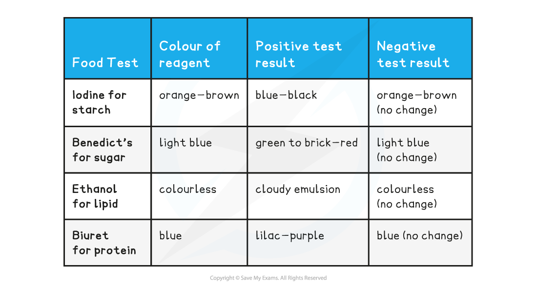 Food-test-colour-changes-table