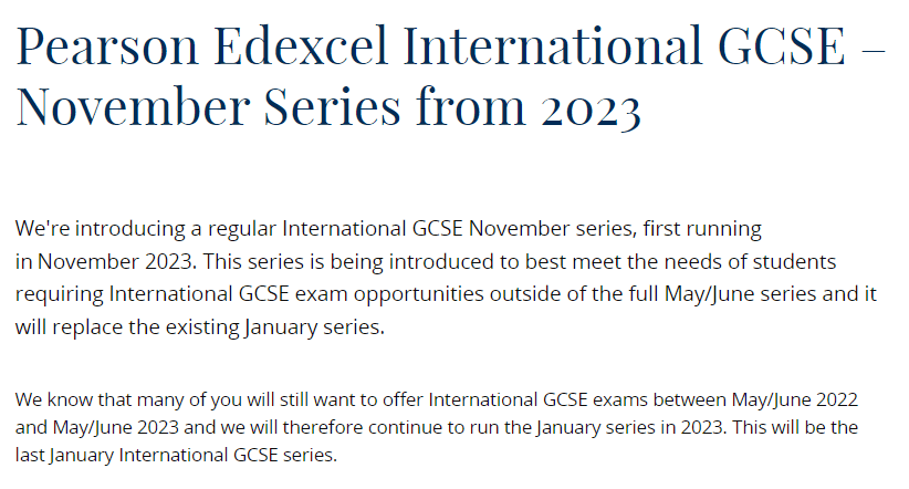 再见了1月考试季！爱德思正式宣布取消IGCSE考试1月考试
