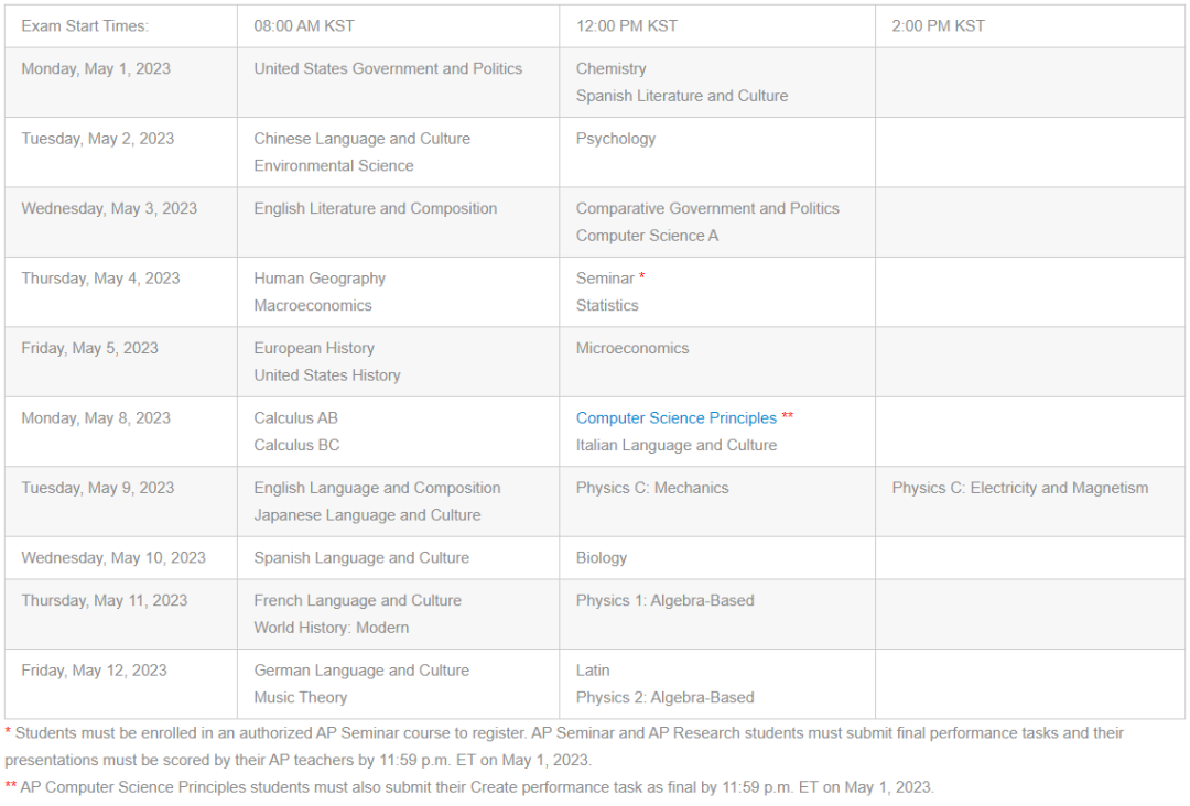 2023年AP考试考场时间安排汇总，附AP宝藏线上备考网站 翰林国际教育