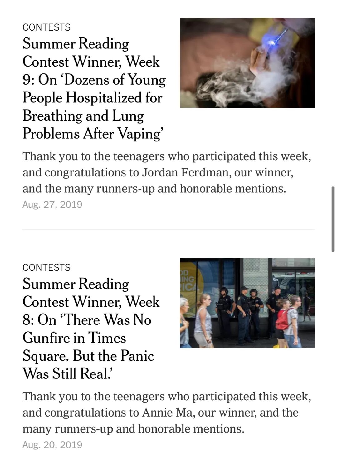学术活动介绍 | 纽约时报夏季读写赛NYT Summer Reading Contest