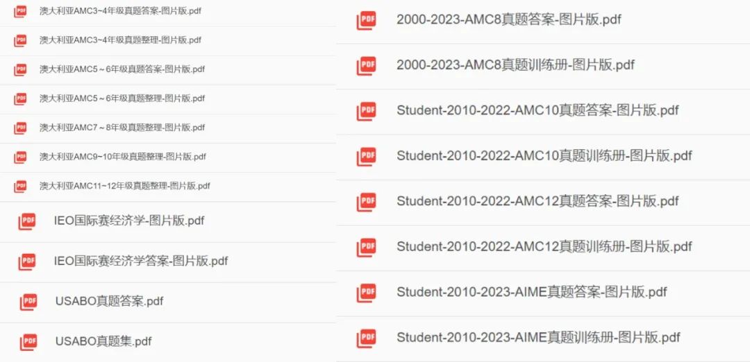 翰林独家整理编汇AMC/IEO/USABO/UKCHO等各科赛事真题集！快来领！