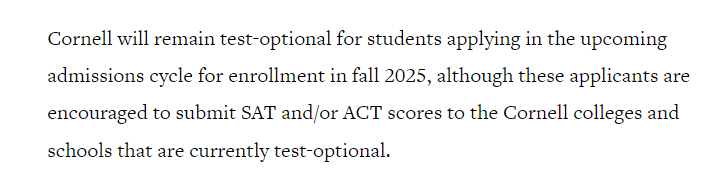 又一所藤校！继哈佛后，康奈尔大学官宣2026Fall恢复标化要求！