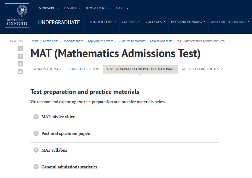 又双叒叕有新动态！牛津大学官宣MAT/PAT/TSA笔试细节内容！