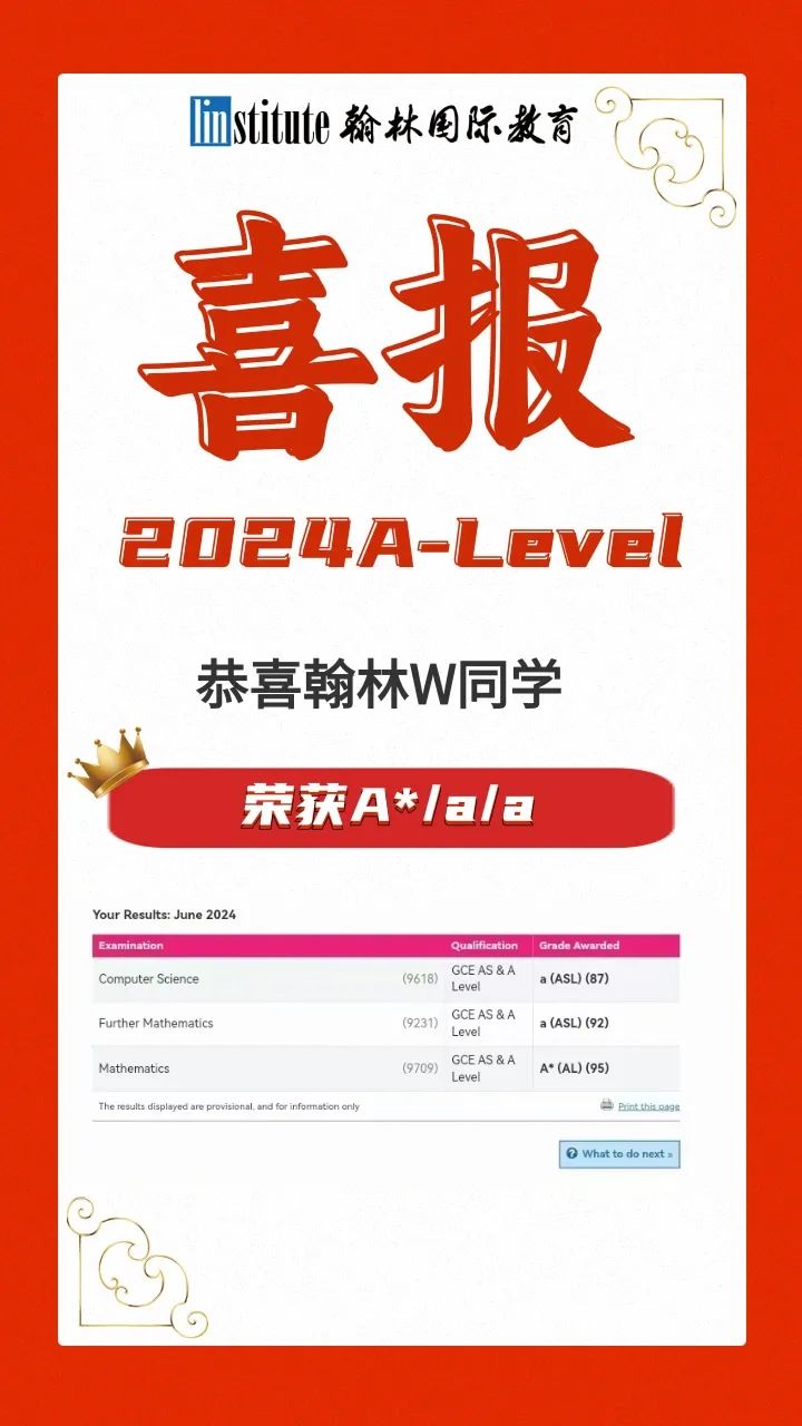 A-Level出分以及分数线公布！翰林学员A*/A刷屏！高分扎堆!