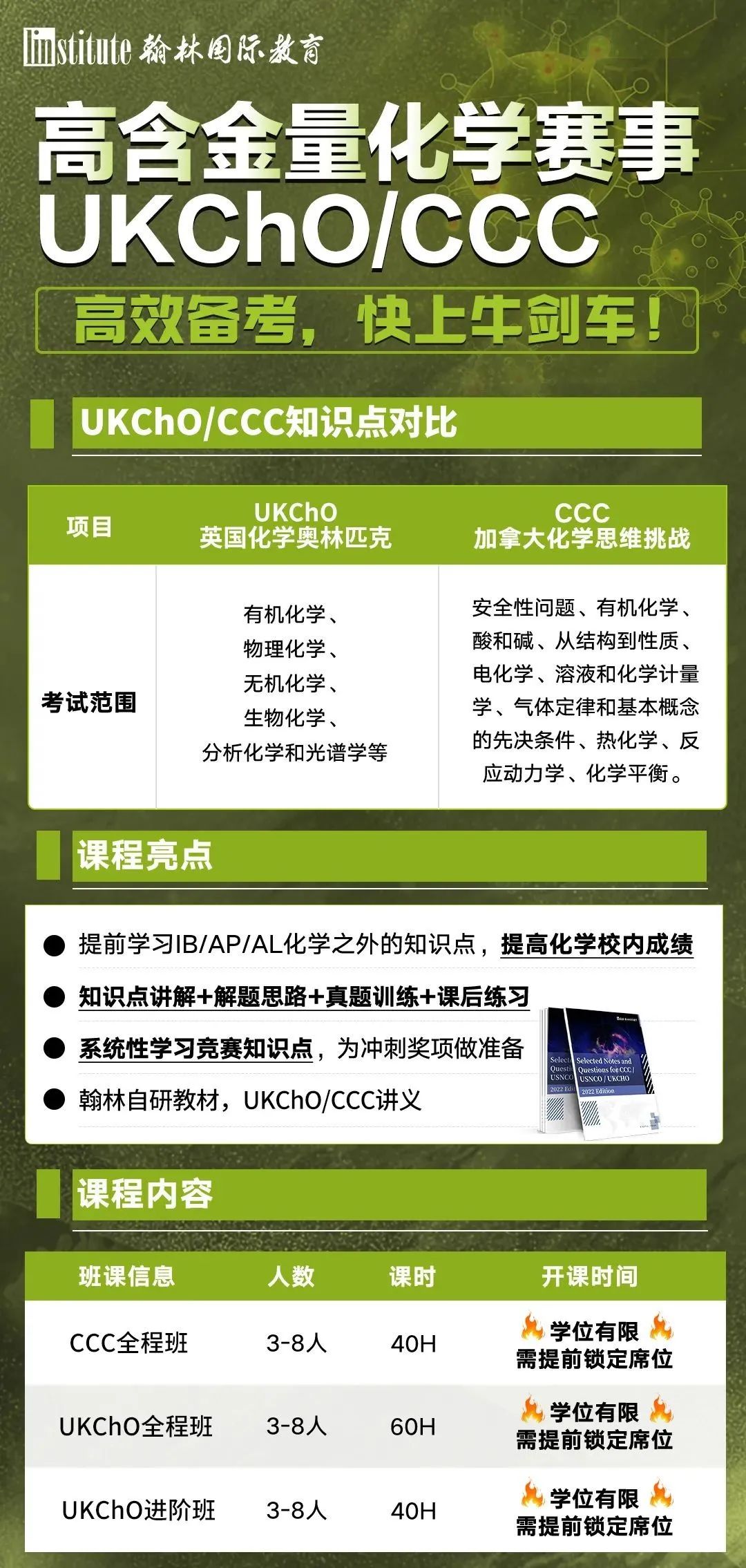 翰林UKChO/CCC/USNCO全新讲义上线，知识点+真题解析，一键解锁王炸秘籍！