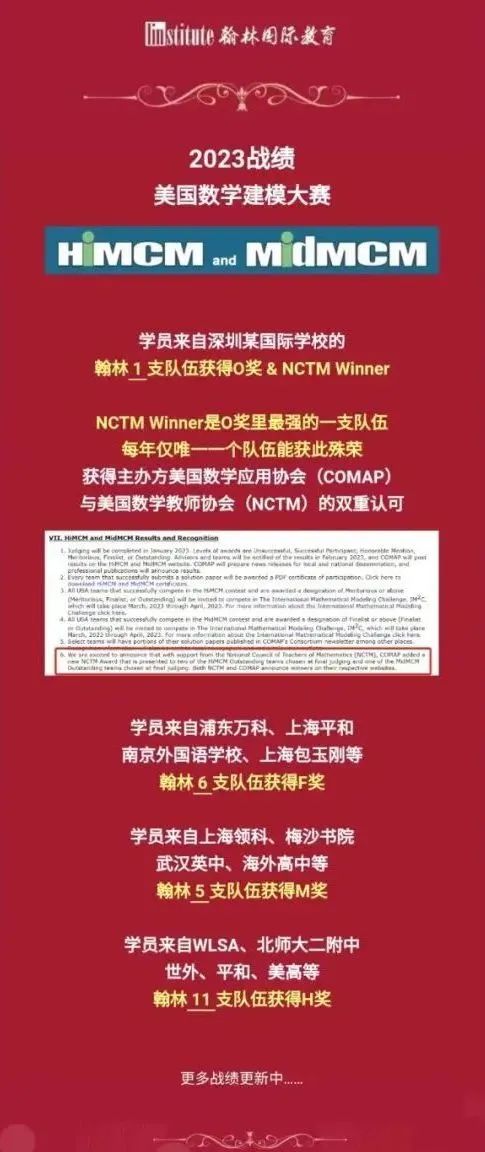 紧急招募令！HiMCM报名时间不足20天！上海平和、深圳公立国际部学霸等你来组队！