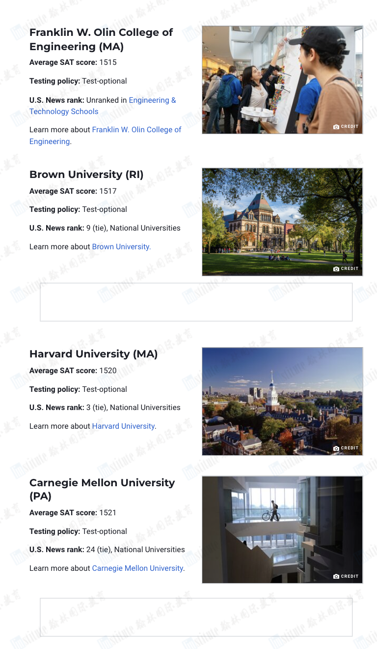 美国大学SAT录取平均分公布！藤校“分数至上”？
