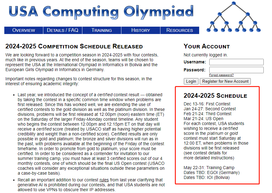 如何报名USACO计算机比赛？2025年USACO计算机比赛时间？