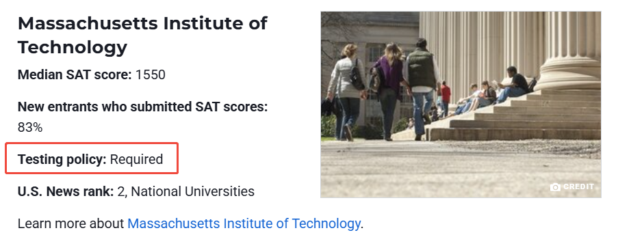 U.S.News揭晓最新SAT录取均分！麻省理工达到1550分！