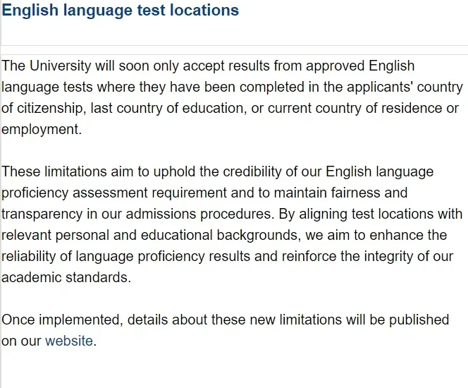 重要调整！墨尔本大学不接受雅思出境考成绩！