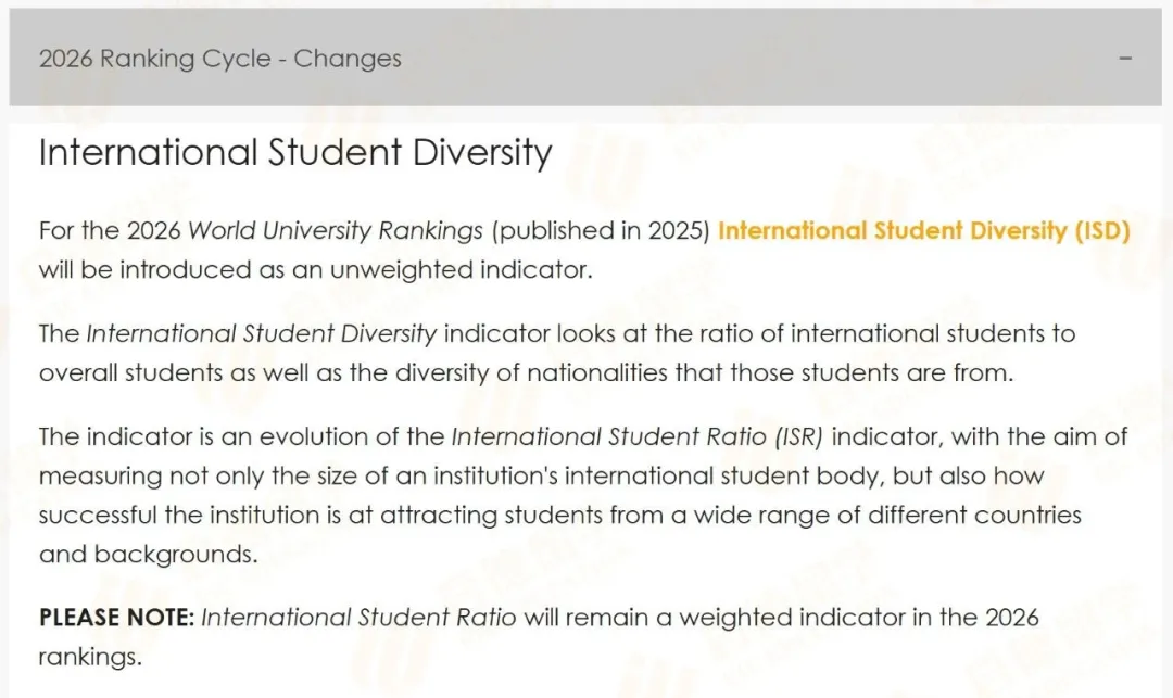 通知！2026年QS世界大学排名指标调整！