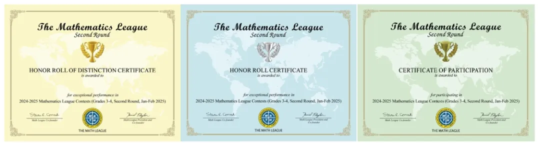 通知！2025年Math League数学竞赛第二阶段成绩公布！