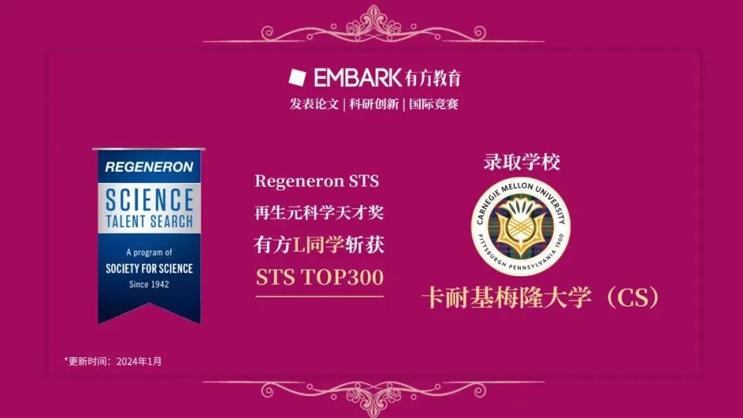 最新！2026再生元科学天才奖STS时间线出炉！新赛季Top300和Top40何时公布？