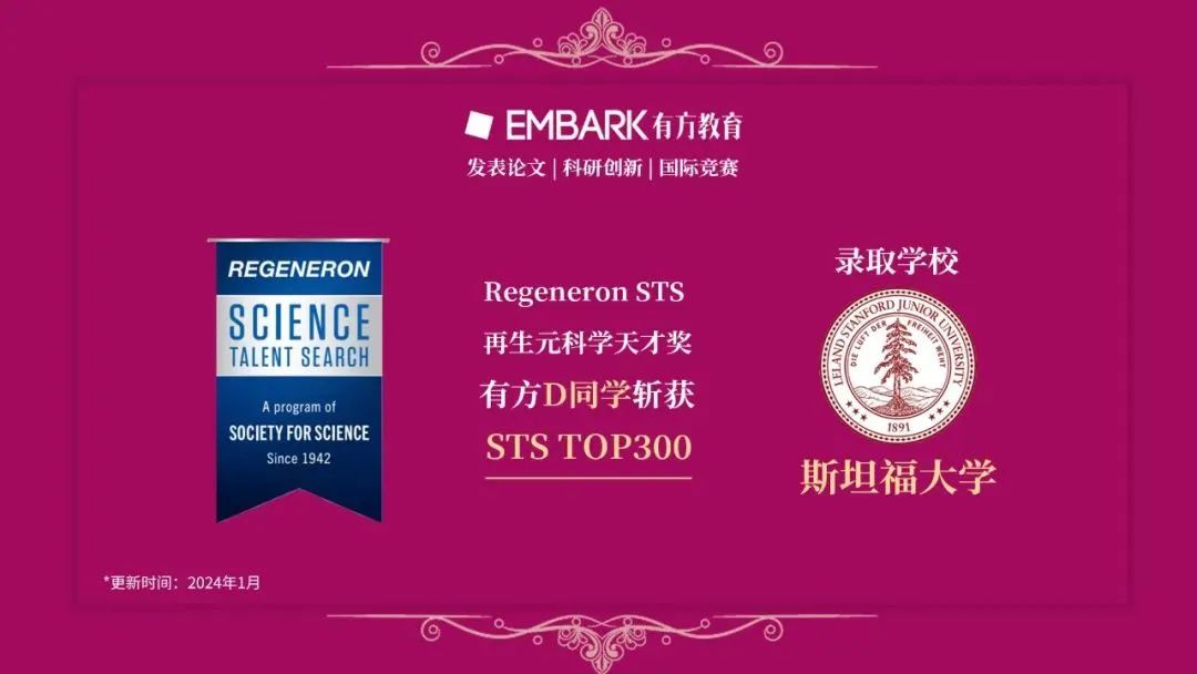 最新！2026再生元科学天才奖STS时间线出炉！新赛季Top300和Top40何时公布？
