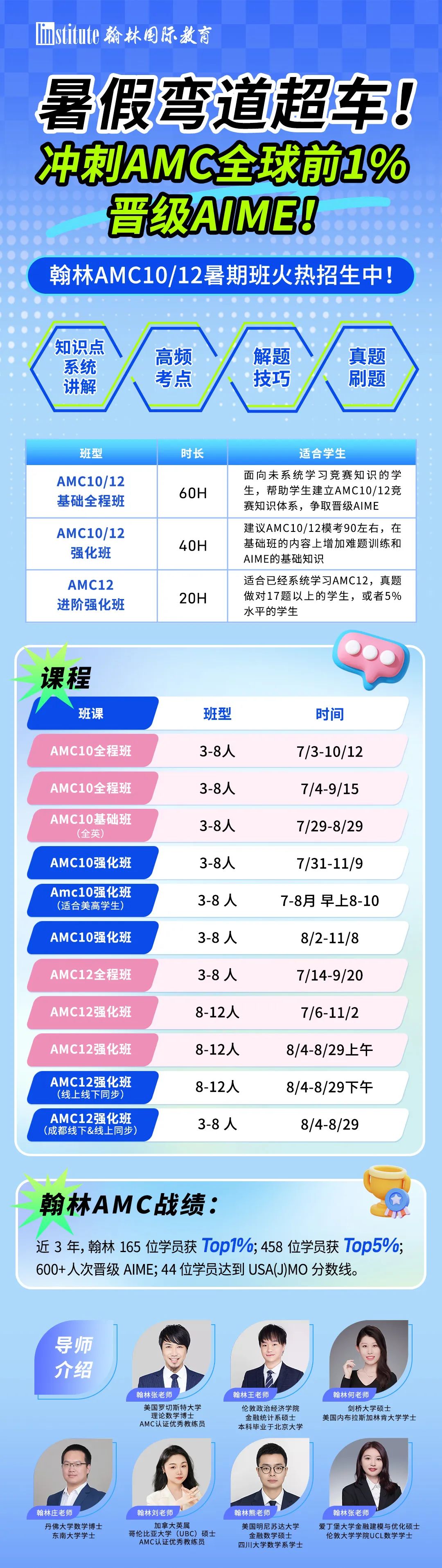 JHU博士 & AMC官方教练亲授！ AMC10/12体验惊喜上线！翰林考点2025预报名抢位中！
