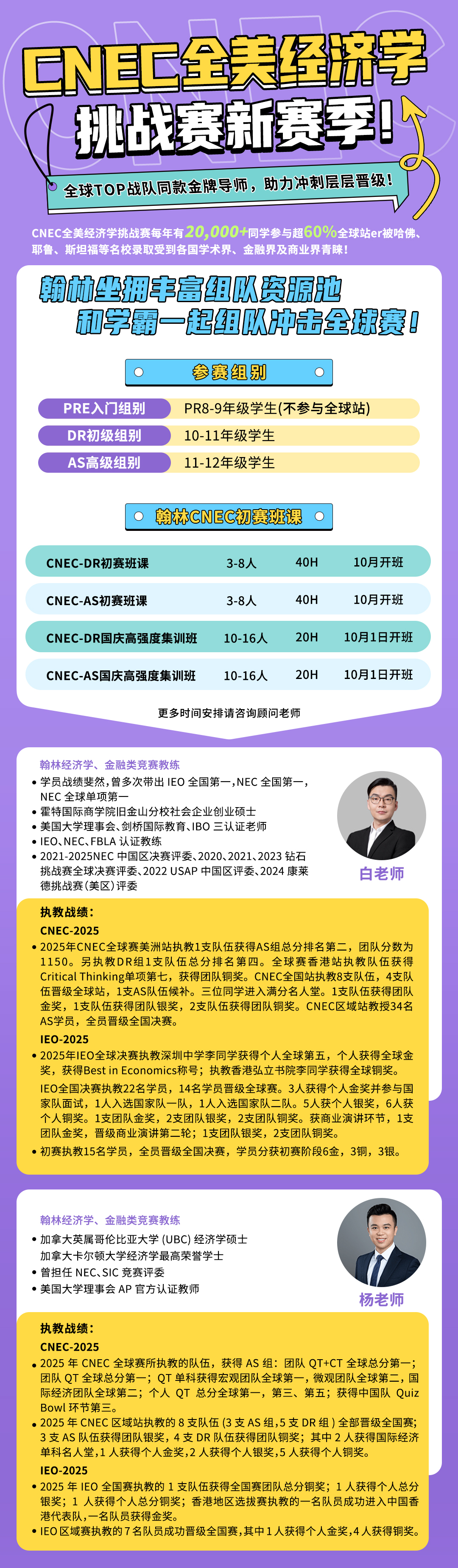 2025-2026赛季NEC商赛组队+辅导来了！附翰林NEC商赛国庆培训班