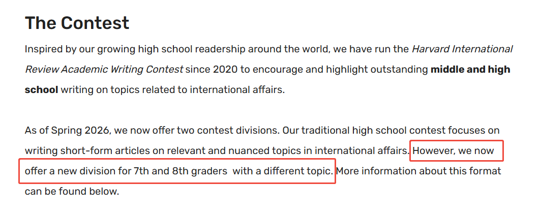 HIR哈佛國(guó)際評(píng)論寫(xiě)作2026春季賽題發(fā)布！7-12年級(jí)均可沖！