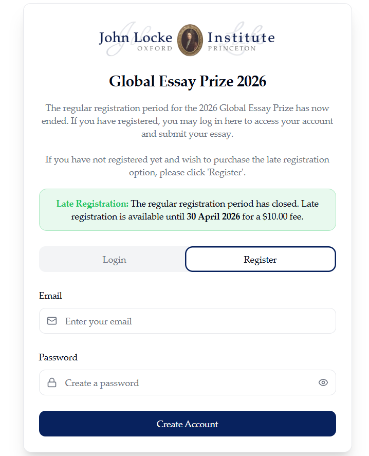 4月30日截止！2026 John Locke写作竞赛【延迟报名】通道即将关闭！