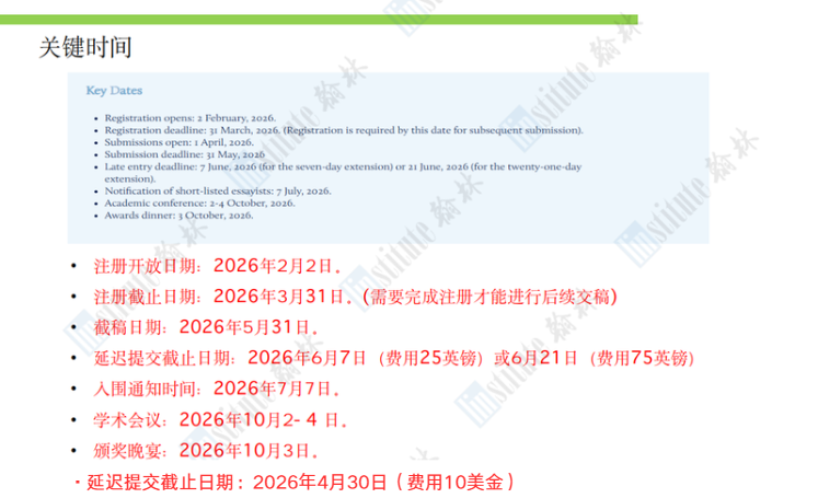 2026 John Locke写作竞赛5月31日截稿！延迟提交通道即将启动！