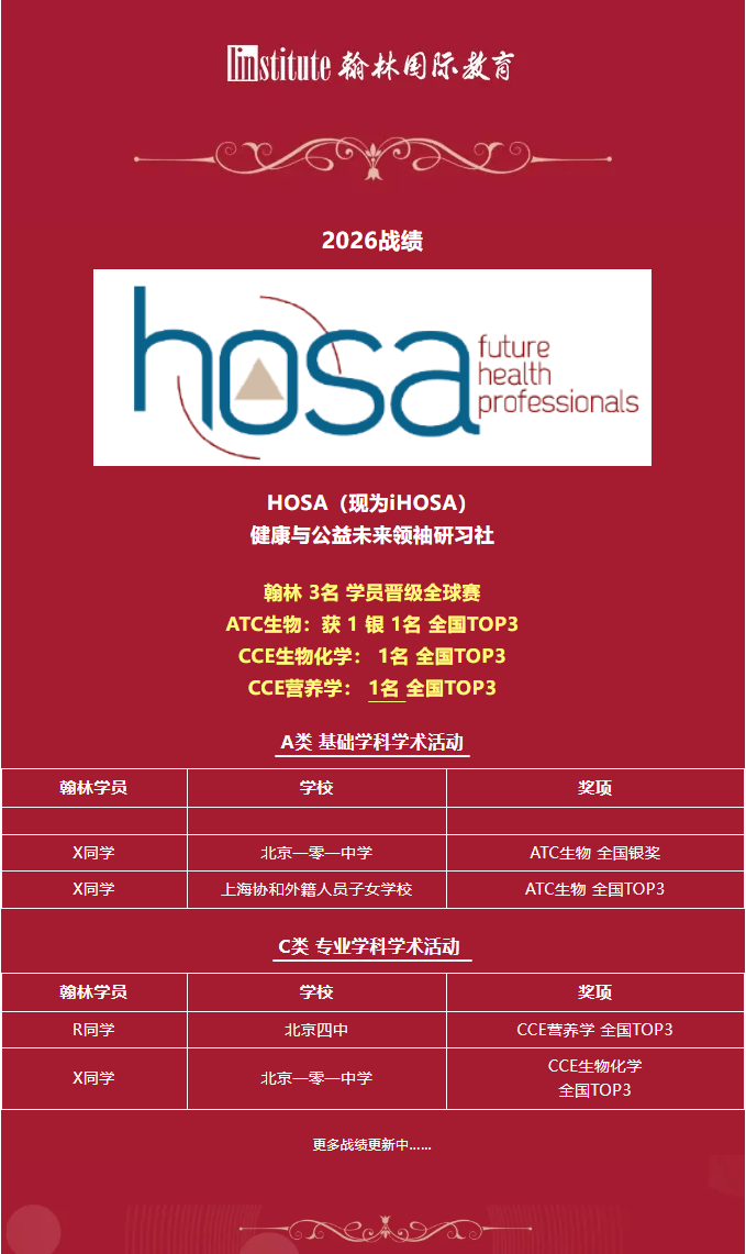 2027 iHOSA生物競賽重磅改革！不用死磕USABO/BBO，AP/IB/AL全體系適配！