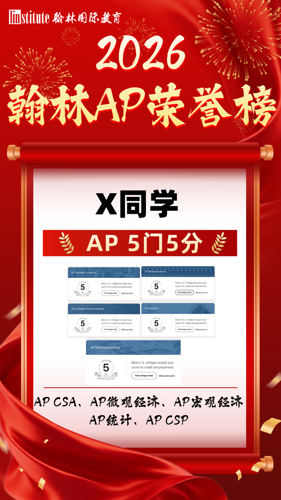 翰林2026AP战绩再攀新高!583个5分!212 位学员拿到5分!!实力口碑双丰收! 翰林2026AP战绩再攀新高!583个5分!212 位学员拿到5分!!实力口碑双丰收!